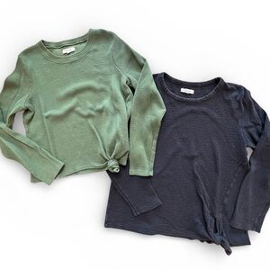 ⭐️ Two Madewell Long Sleeve Shirts Knot Tie at Waist Medium & Large